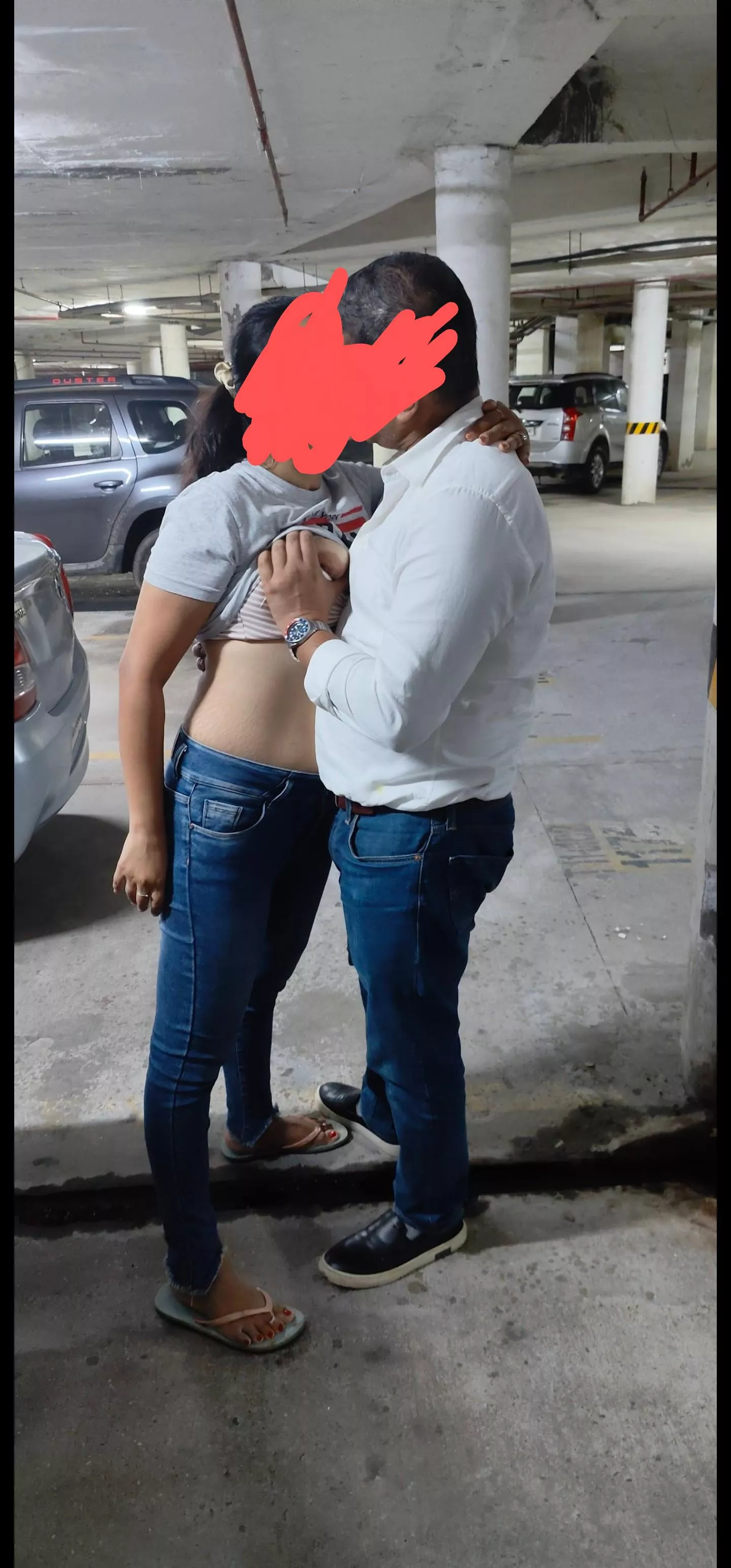 Parking lot with Husband's friend 