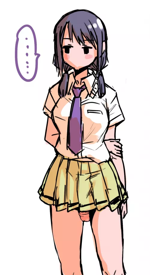 Algo sobresale de su falda