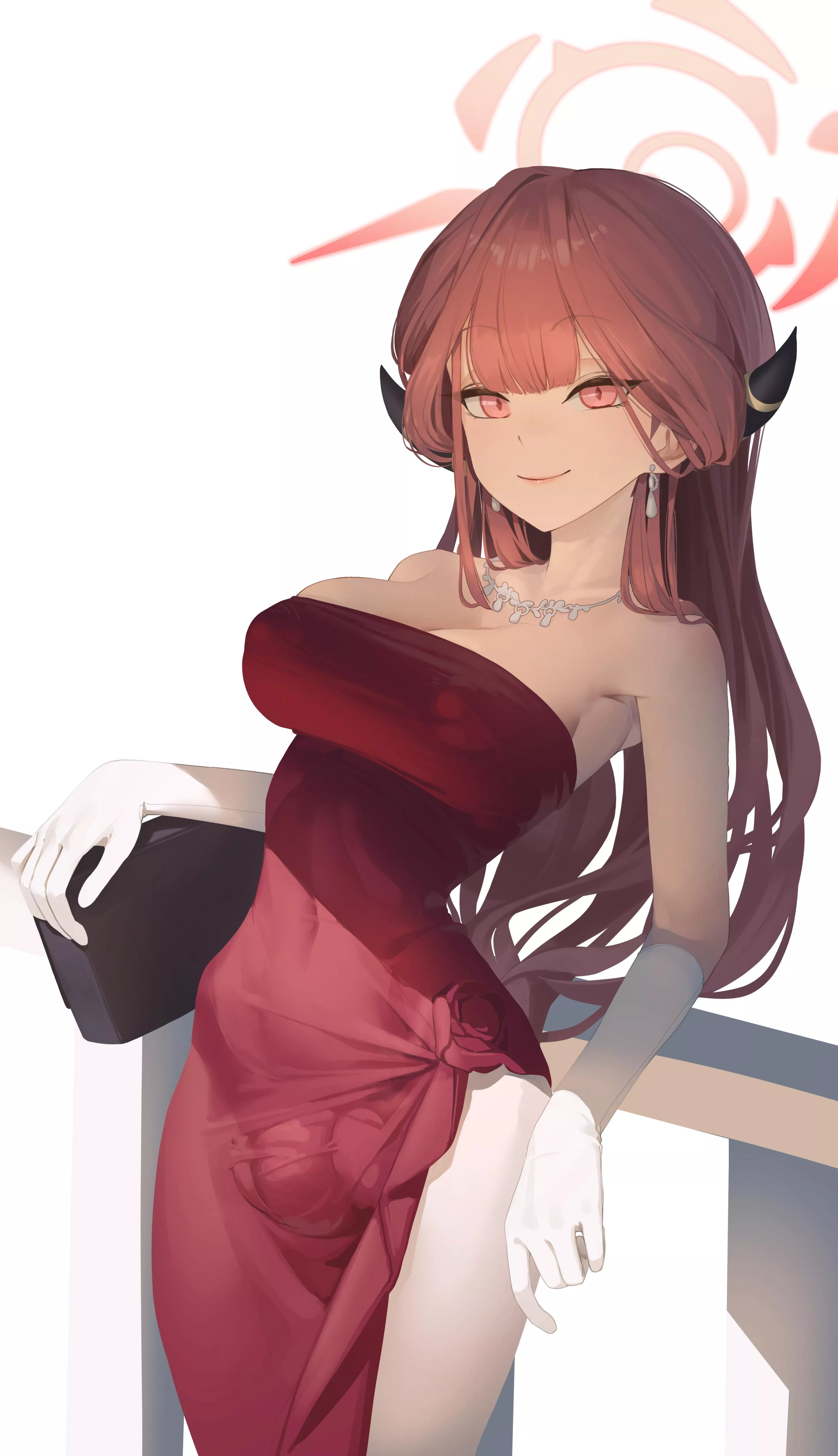 Aru Red Dress Beauty (tagua) [blue archive]