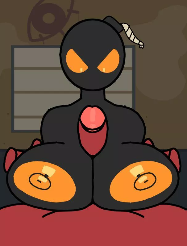 Genderbent whitty titjobing that red dick