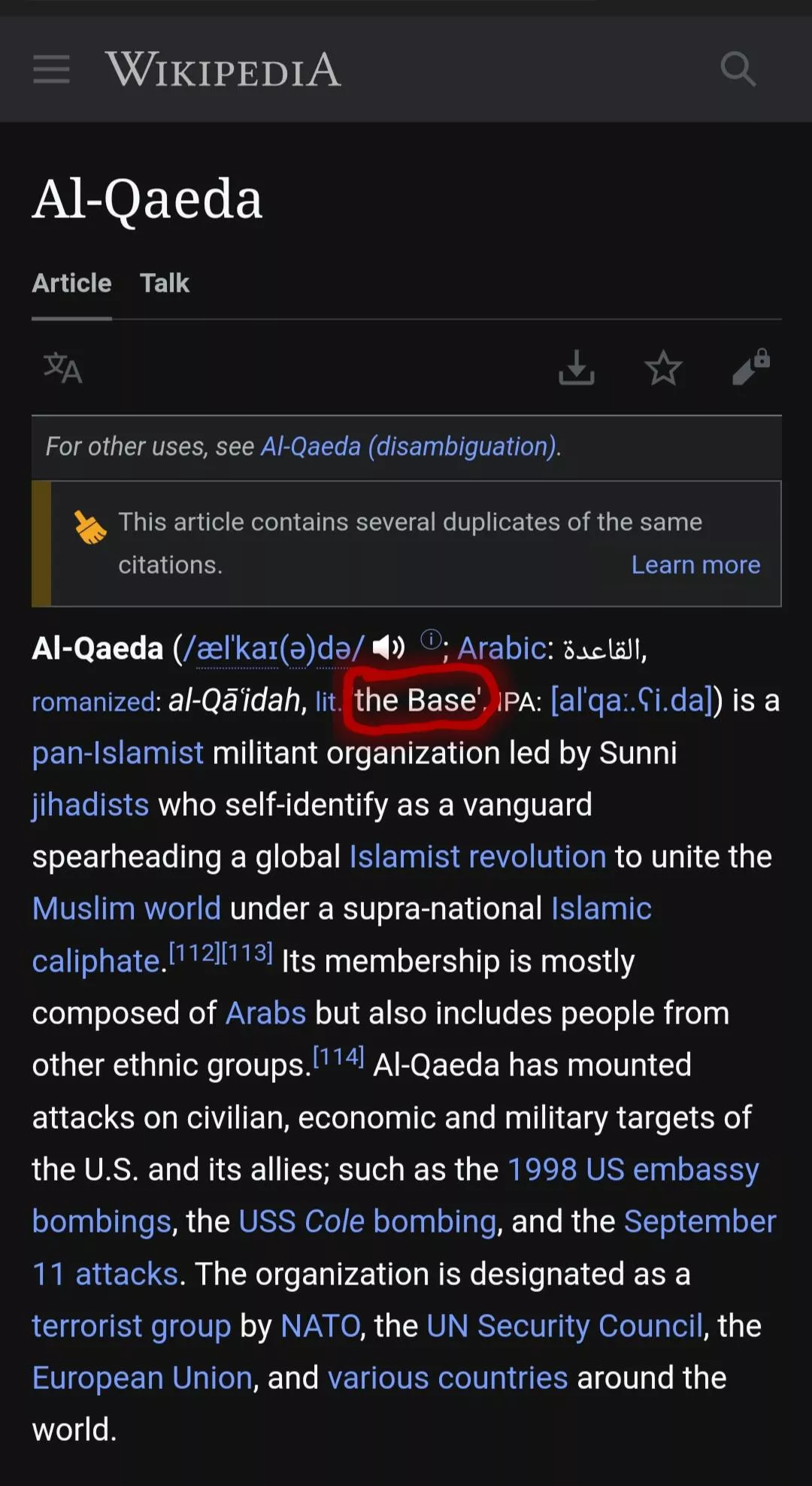 Grab it by Al-Qaeda?