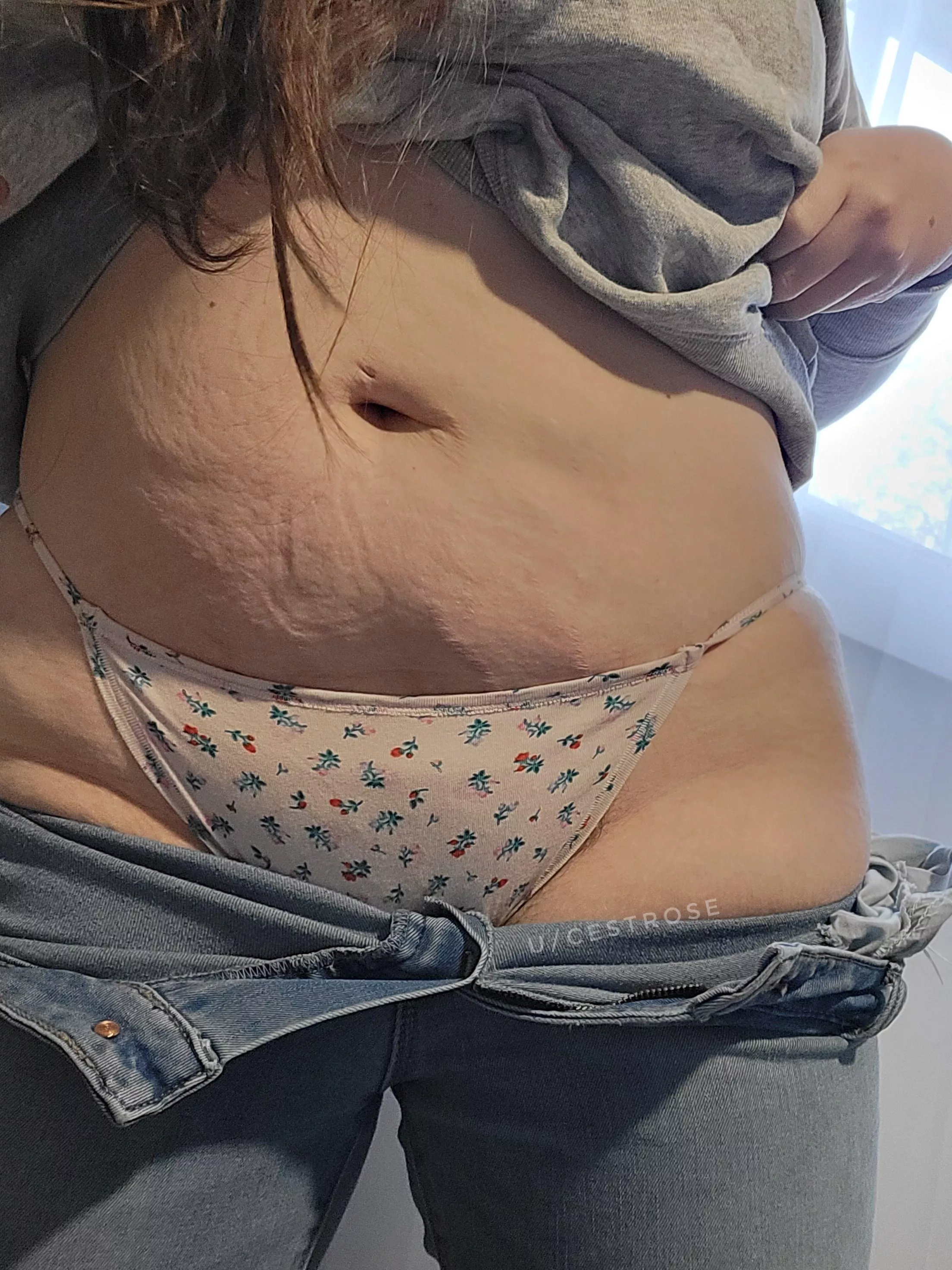 Had to slide the jeans down to show you this cute pair