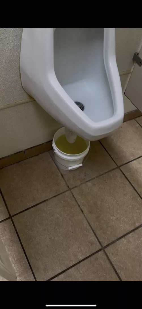 Local restaurant has a urine bucket under the urinal. It’s foul.