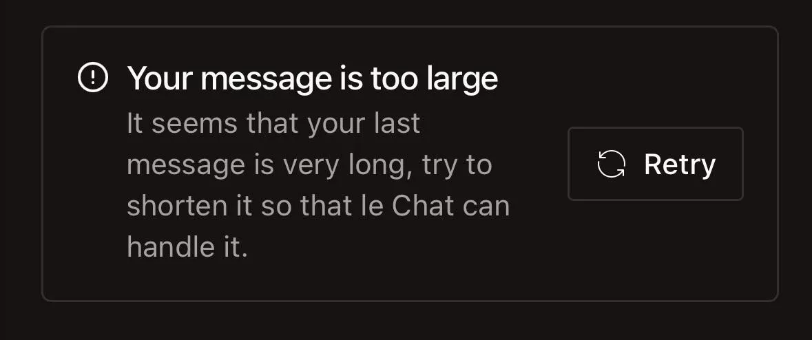 Mistral chat dies in odd way recently