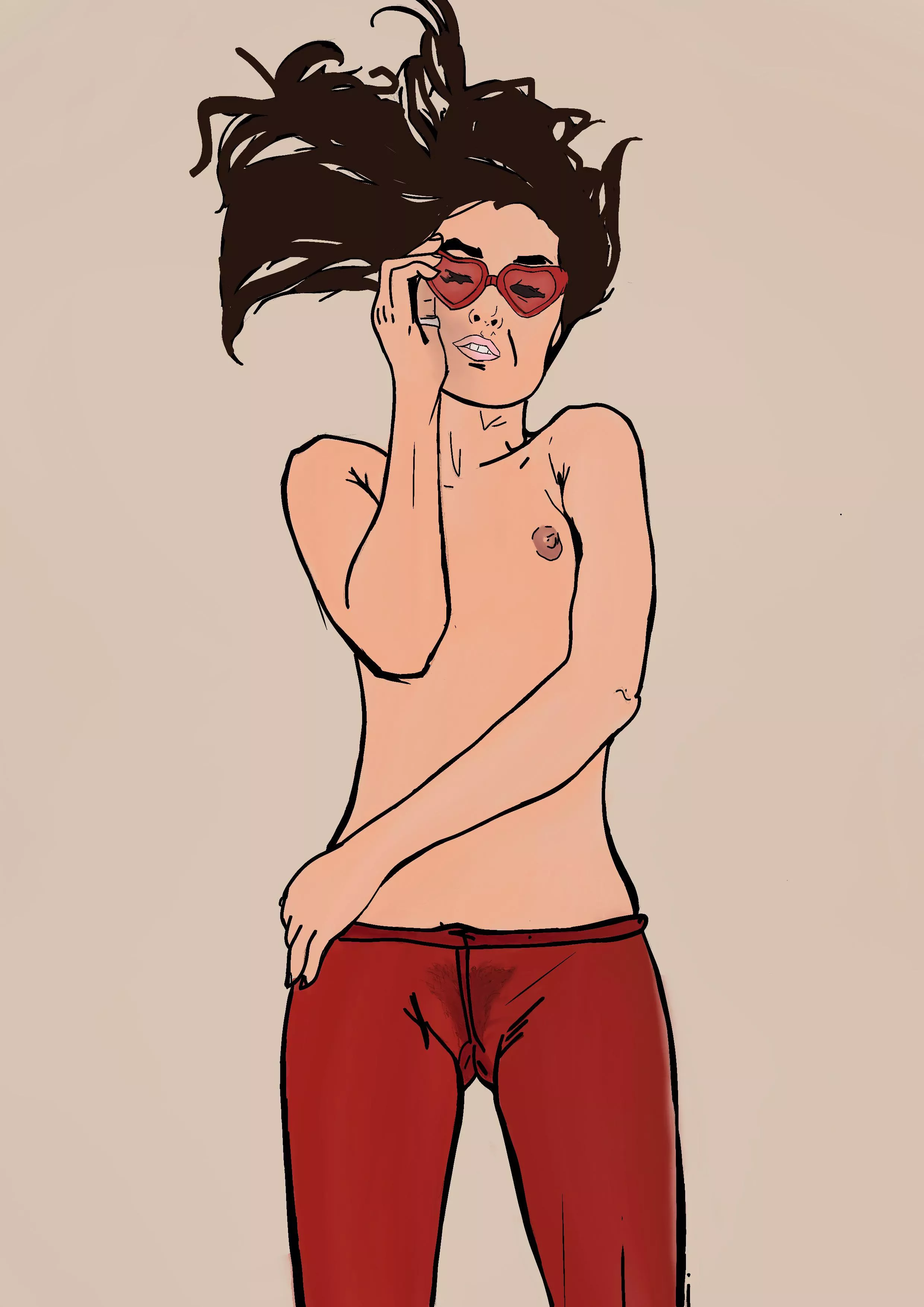 Sasha by myself. Learning procreate, first image. 