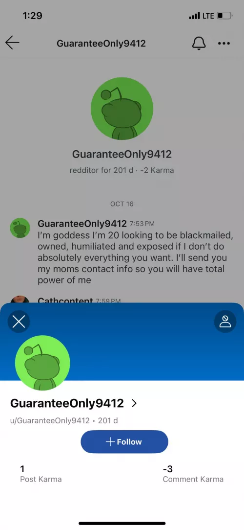 U/GuaranteeOnly9412 said he wanted blackmailed, verified age but ghosted when asked to actually send