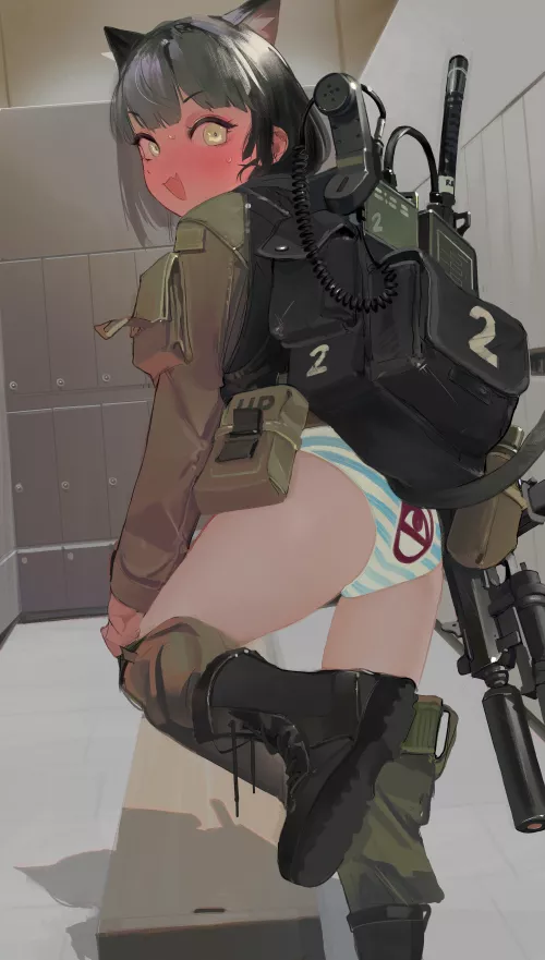 Walking in on a soldier getting undressed (Polilla) [Original]