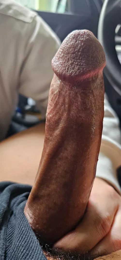 Went cruisin & ran into a built dude who was jerkin it in his car. I walked up, he looked at me & swung his dick around. He opened his car door & I got on my knees. He moaned heavy as I deepthroated him. He shot a Fat load in my mouth. He the