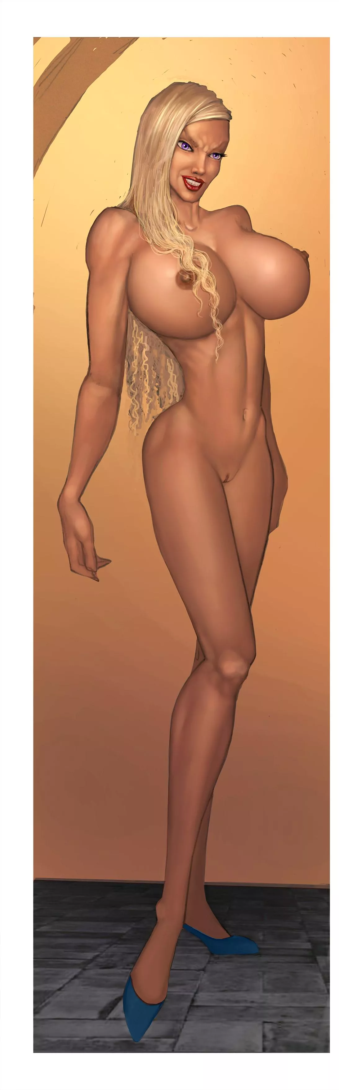 A blonde transformation into a bimbo