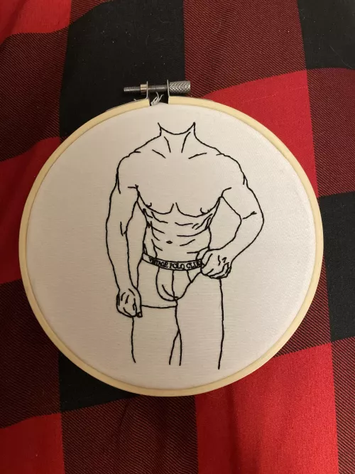 An outline I did of my very muscular friend