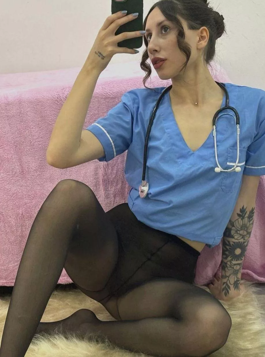 Black nylons, hot, and ready to night