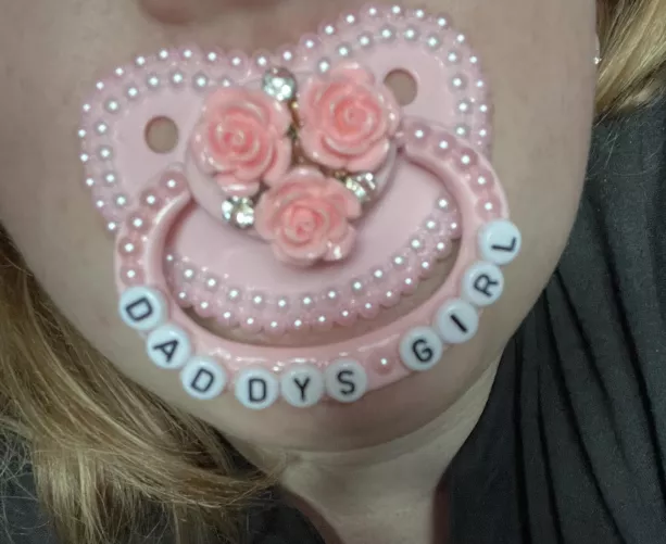Daddy got me a better paci, I love it!!