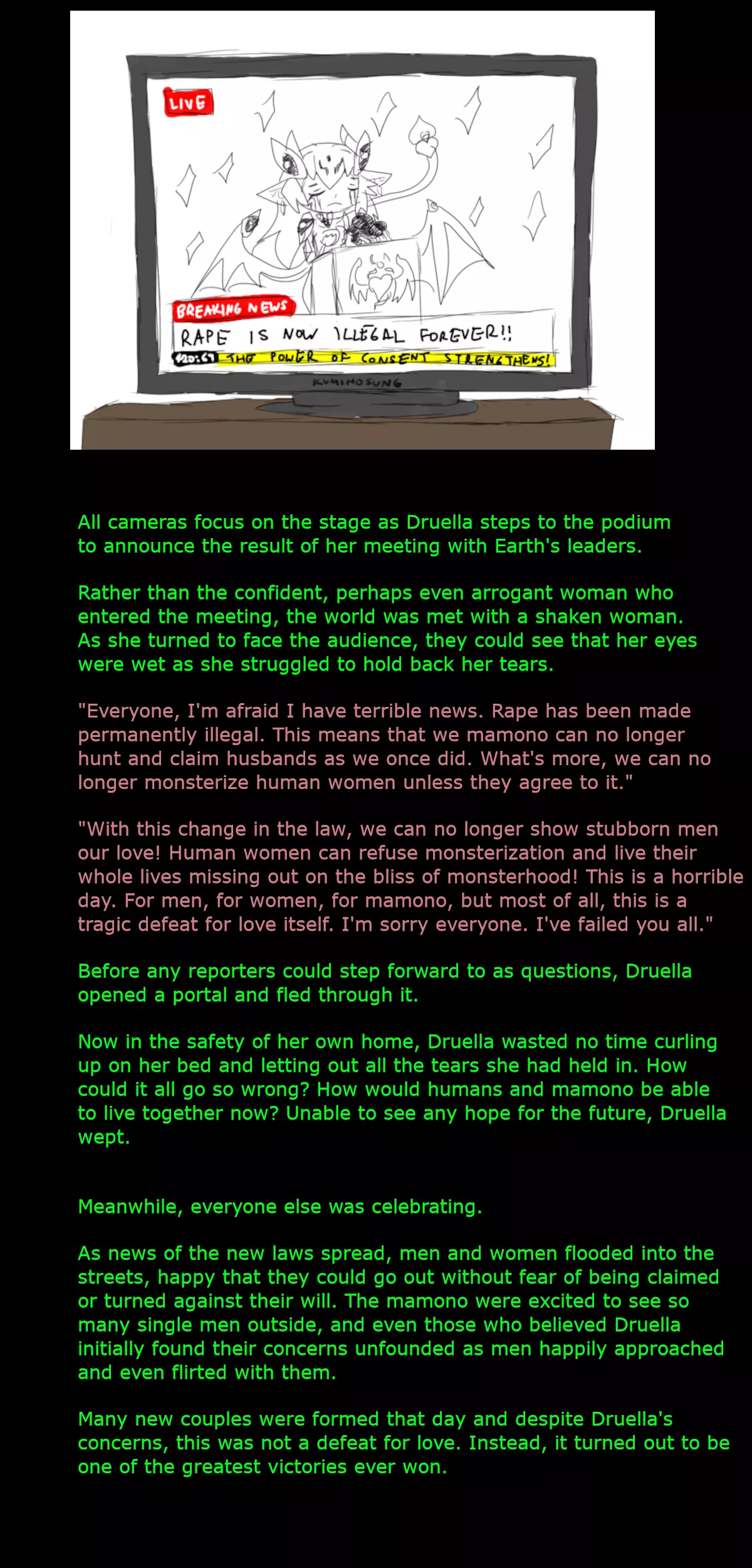 Druella's Defeat (Reupload of u/Someguy279 caption post imgur purge)