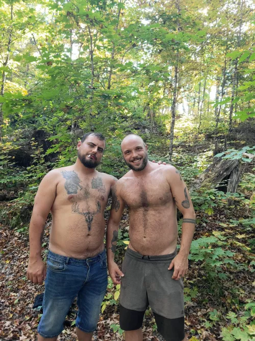 Having a smoke break on a hike