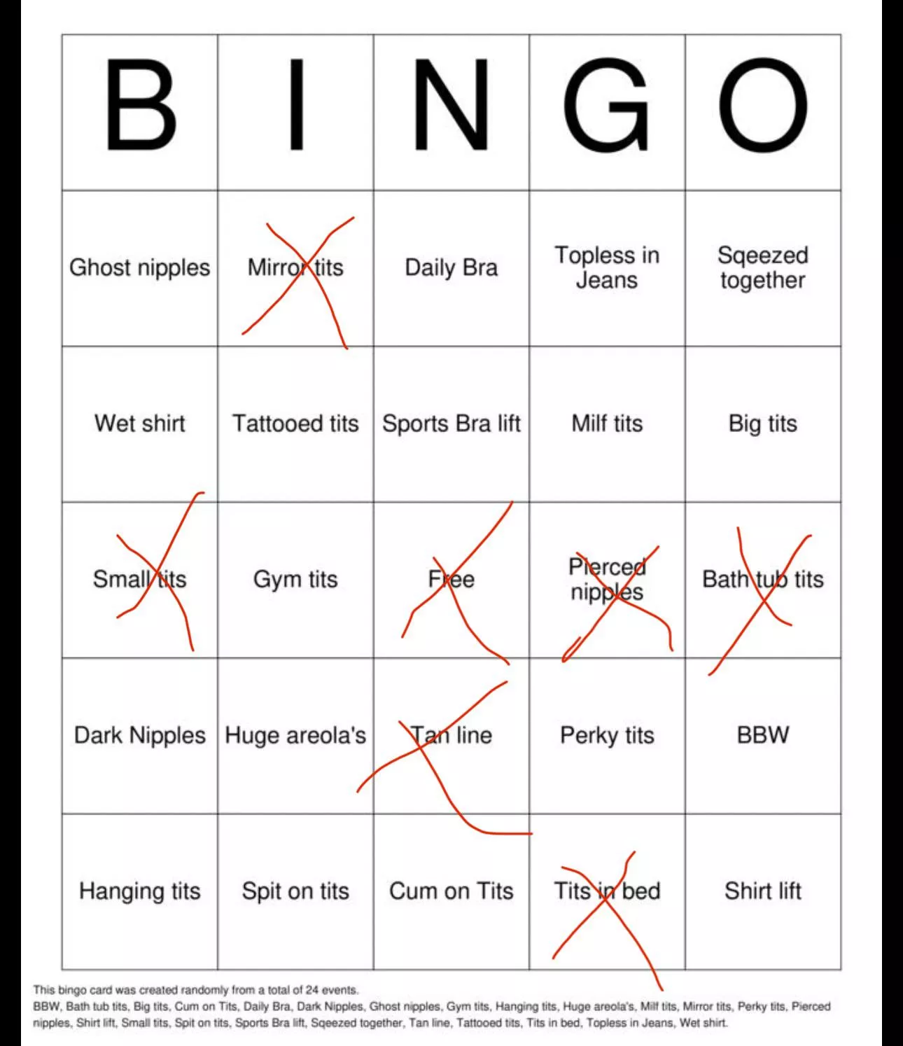 Help me with my bingo please. 