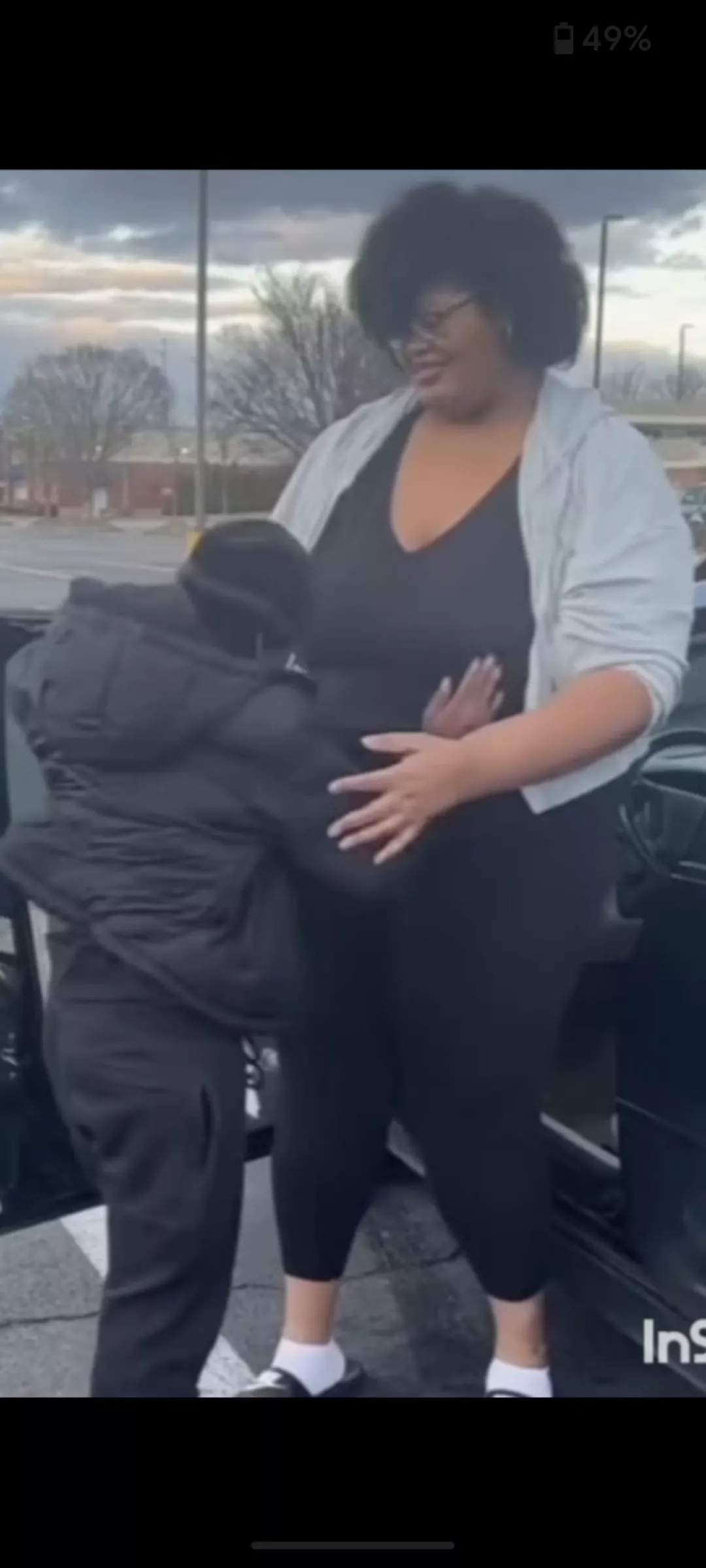 Huge woman with her little puny bf