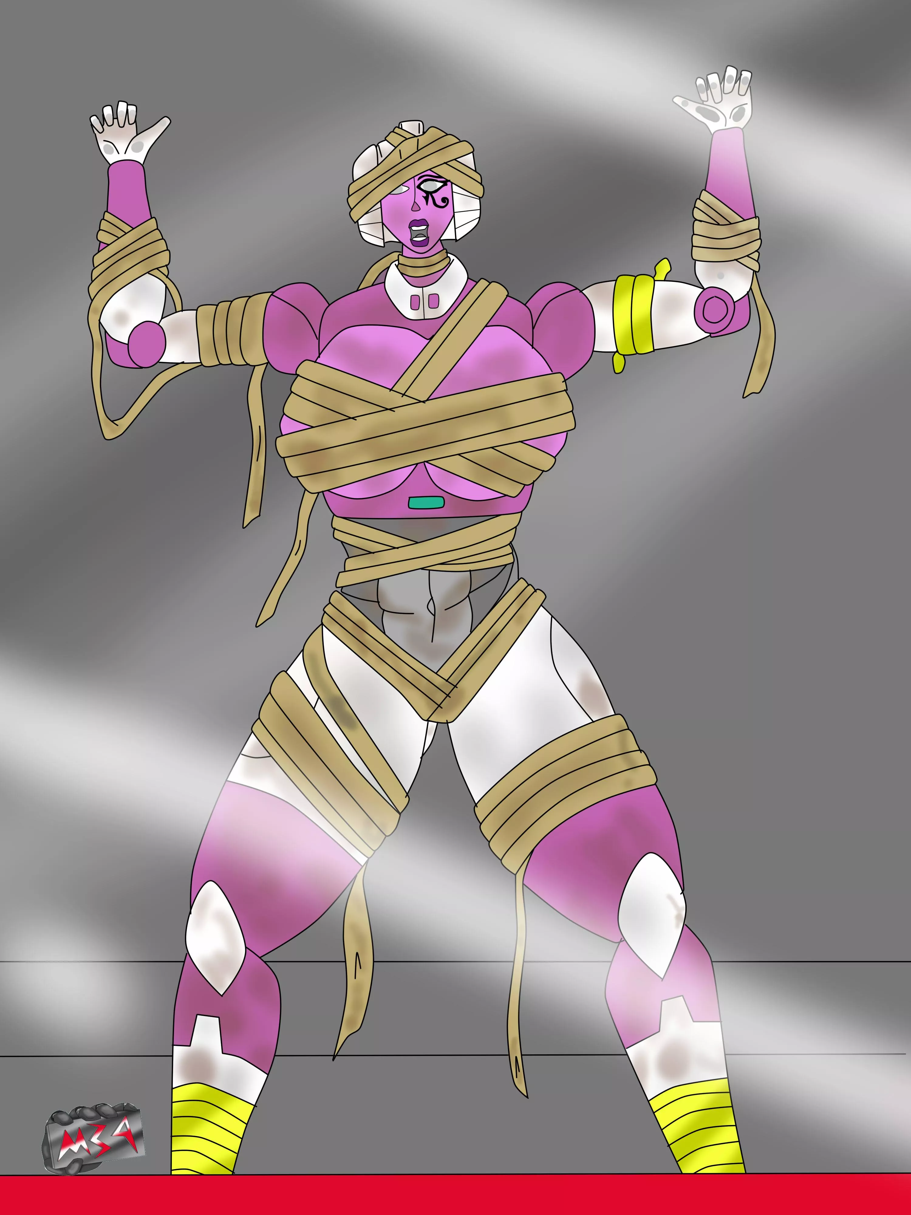 Mummy Arcee wants out. (Spooktober post)