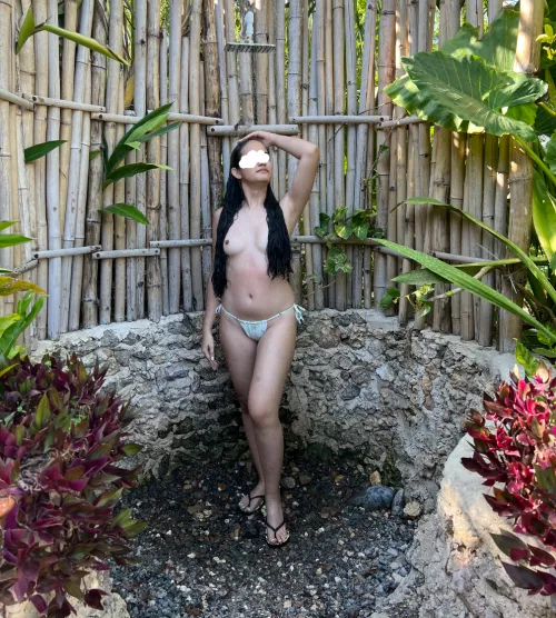 Nothing better than taking a public topless shower