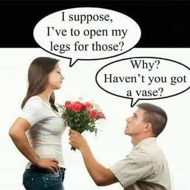 poor lady doesn't have a vase