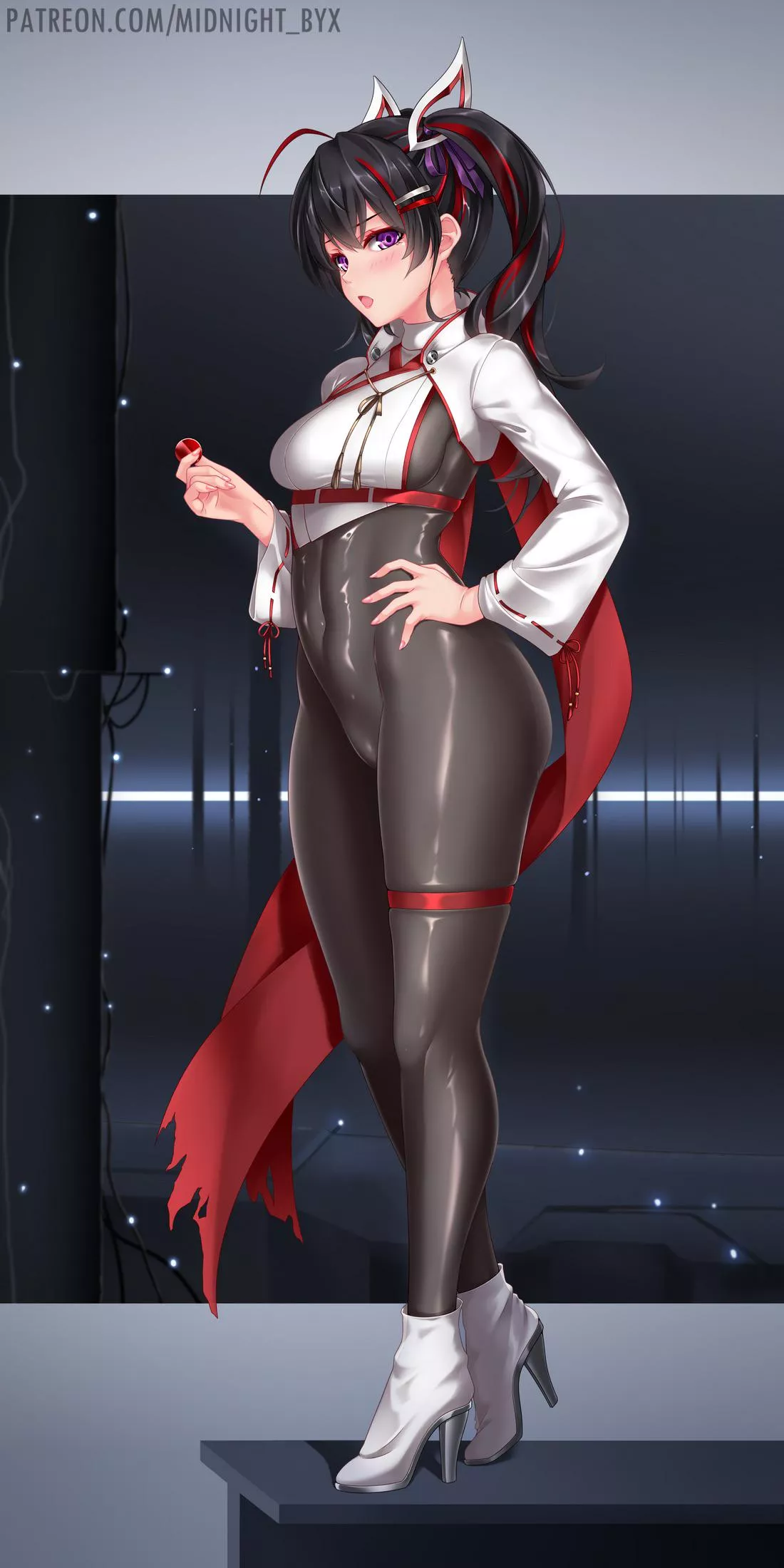 Red Highlights Bodysuit Girl (Midnight) [Original] 