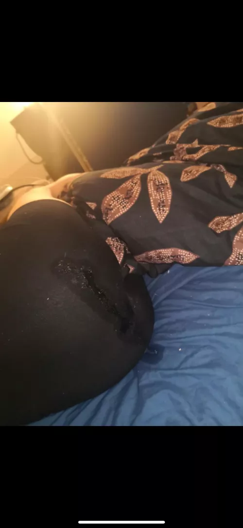 Sleeping gf got her shorts covered with cum