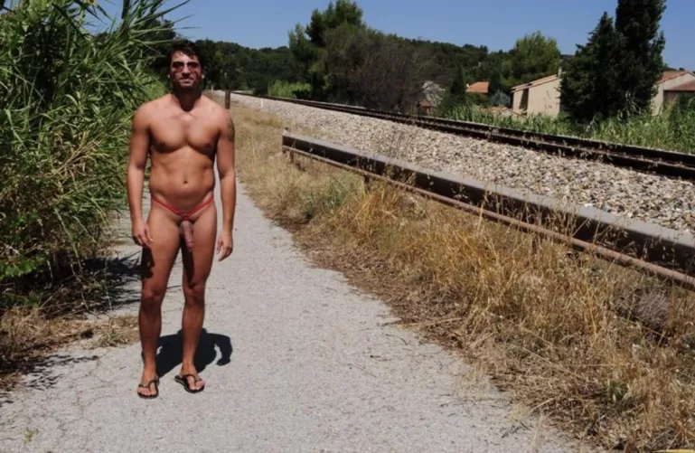 Taking a walk by the train tracks