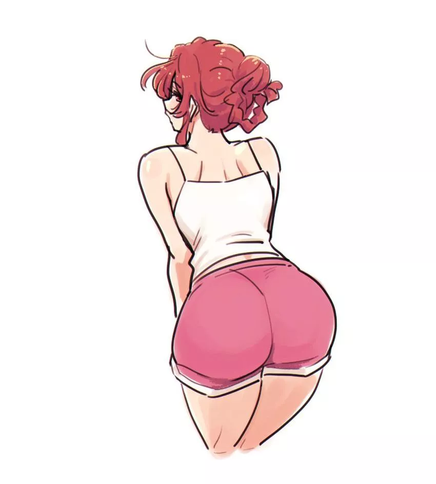 Bending Over in Hot Pink Shorts [Original]