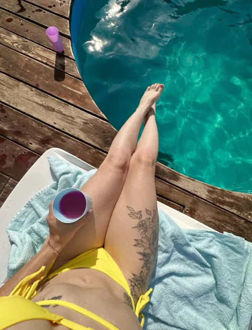 Enjoying time in the pool