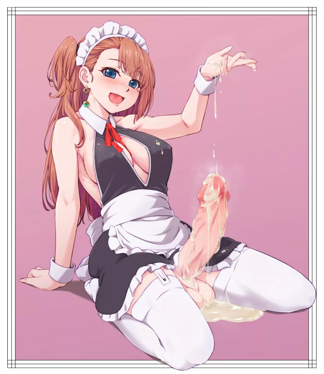 Futa Maid ejaculating on the floor [Art by Kuja]