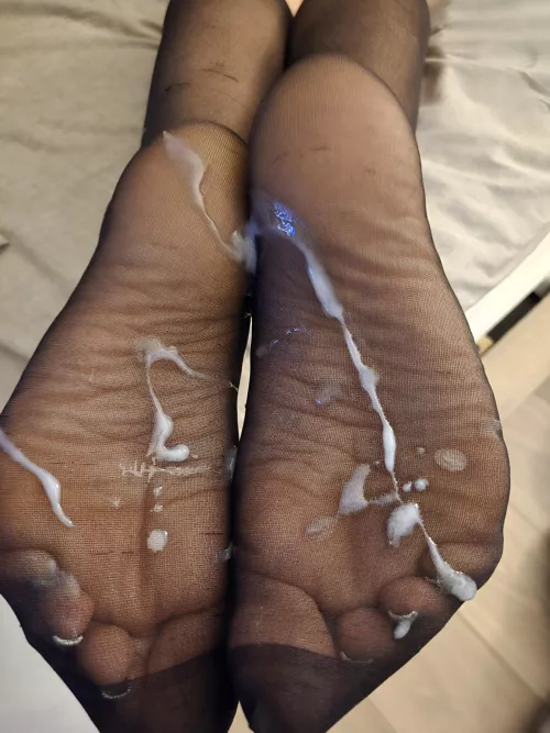 Getting these nylons super filthy for a lucky foot boy 