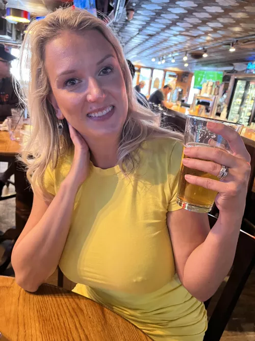 Having a beer in a dive bar