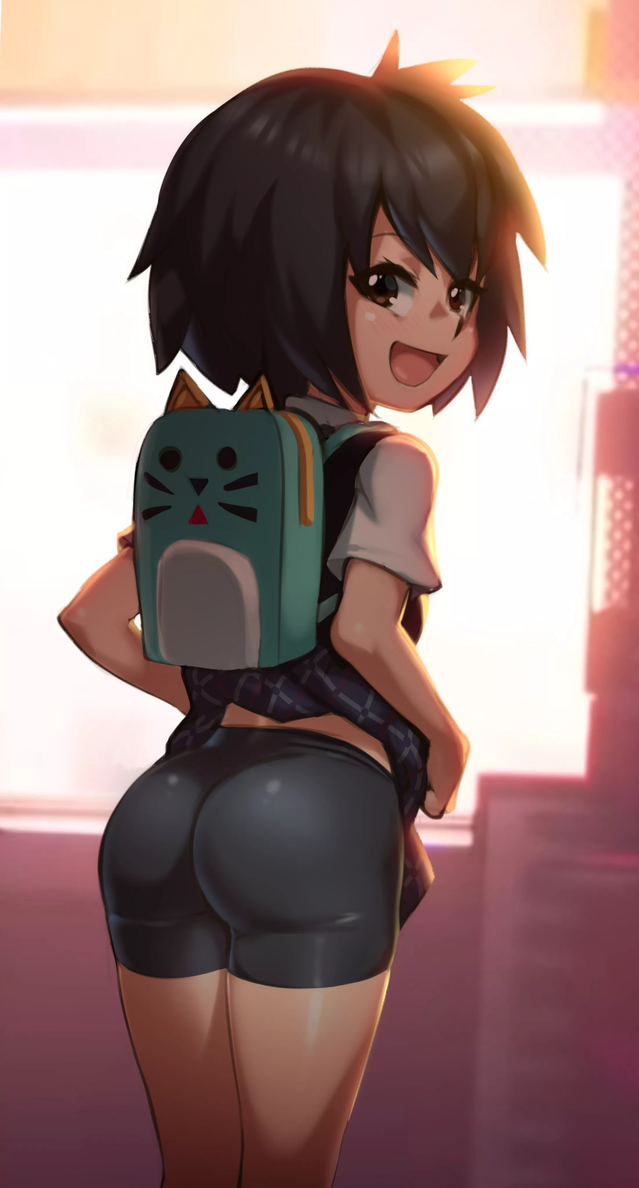 Lovely Peni Parker shows off her cute bubble butt in spats!