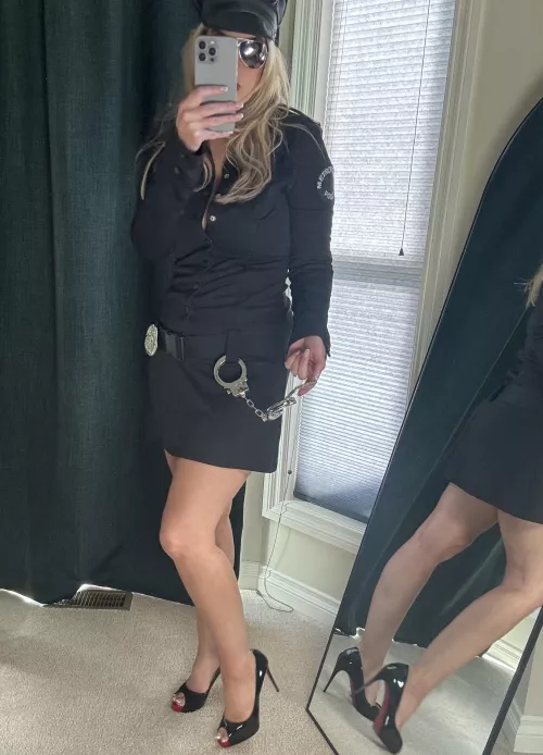 Means business in red bottoms …