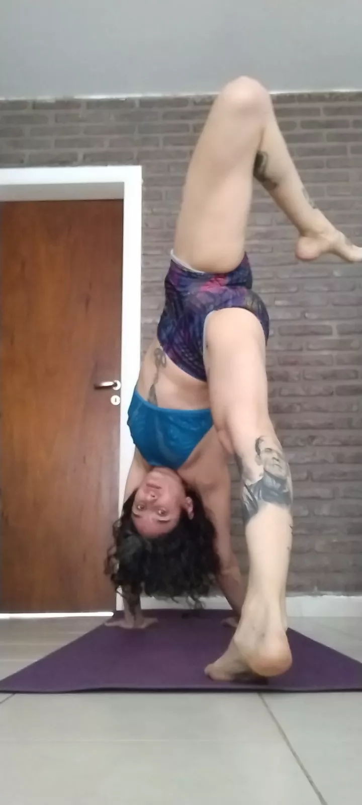 My hair is a mess but my vinyasas worth it 