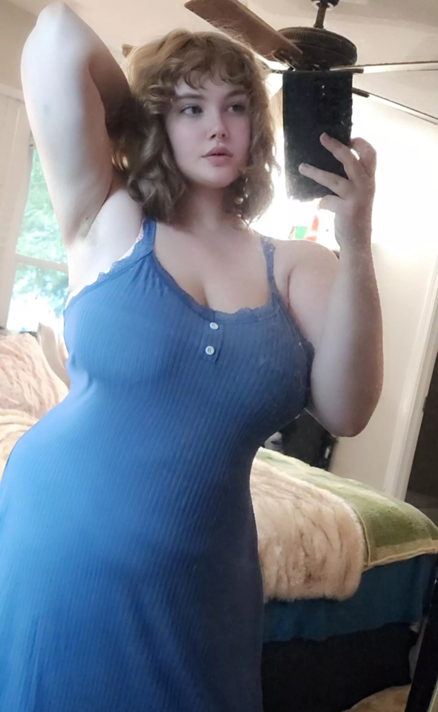 Since my boyfriend doesn't care, what do you think of my new nightgown? 😇💙