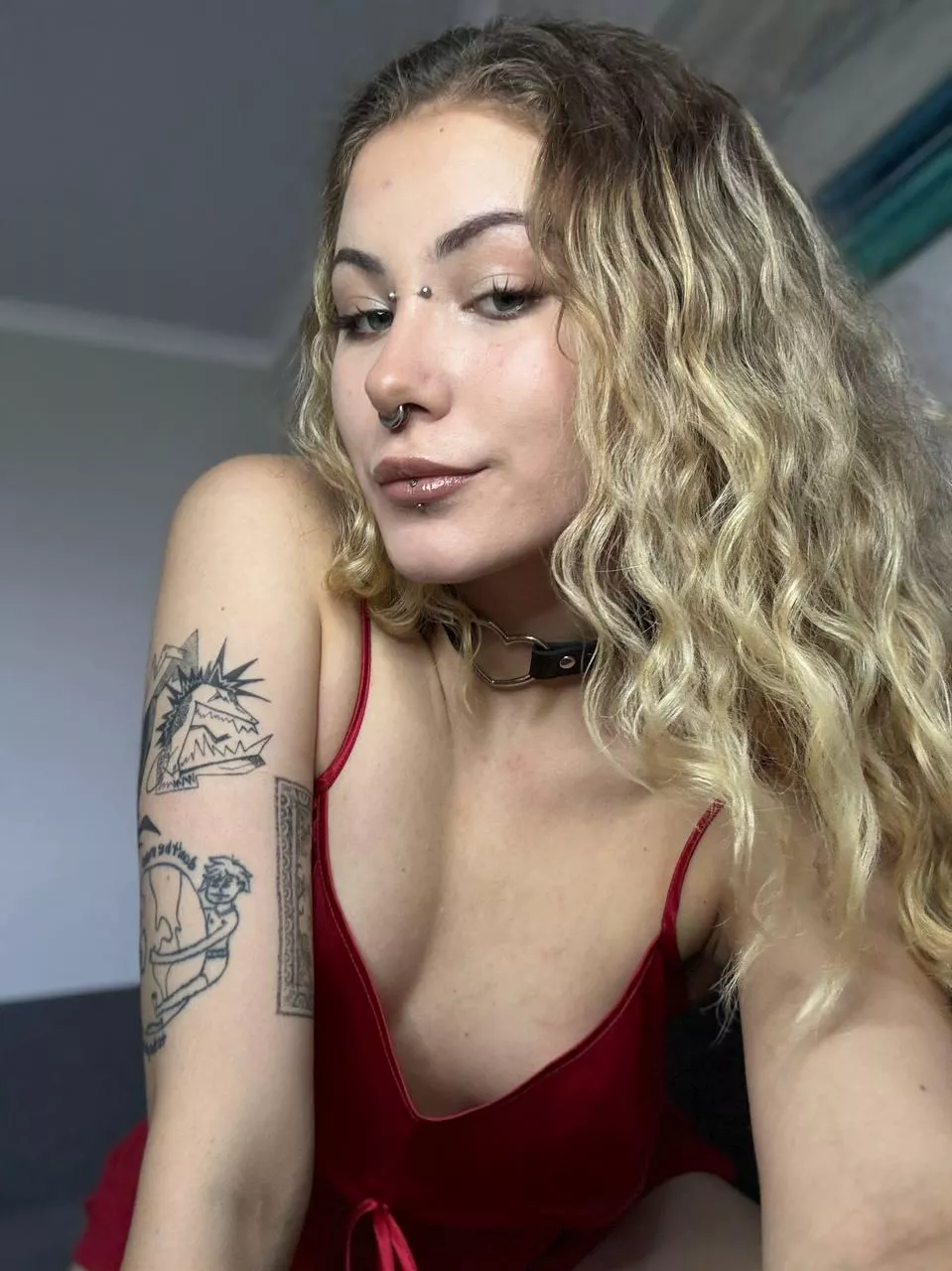 There's something interesting under the red nightie