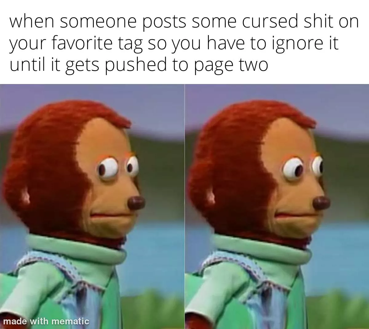 try not to look at it if you make eye contact it stays there for longer