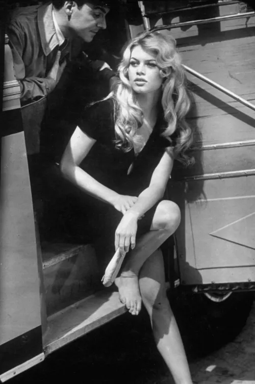 Brigitte Bardot on set, 1958