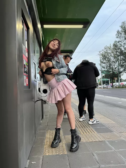 Bus stops are perfect for a sneaky flash