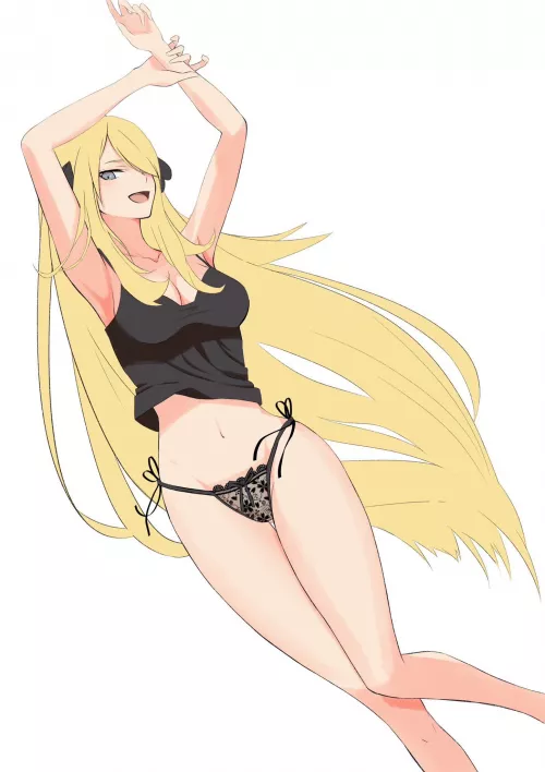 Cynthia looking submissive, giggling and ready to be man handled all night.