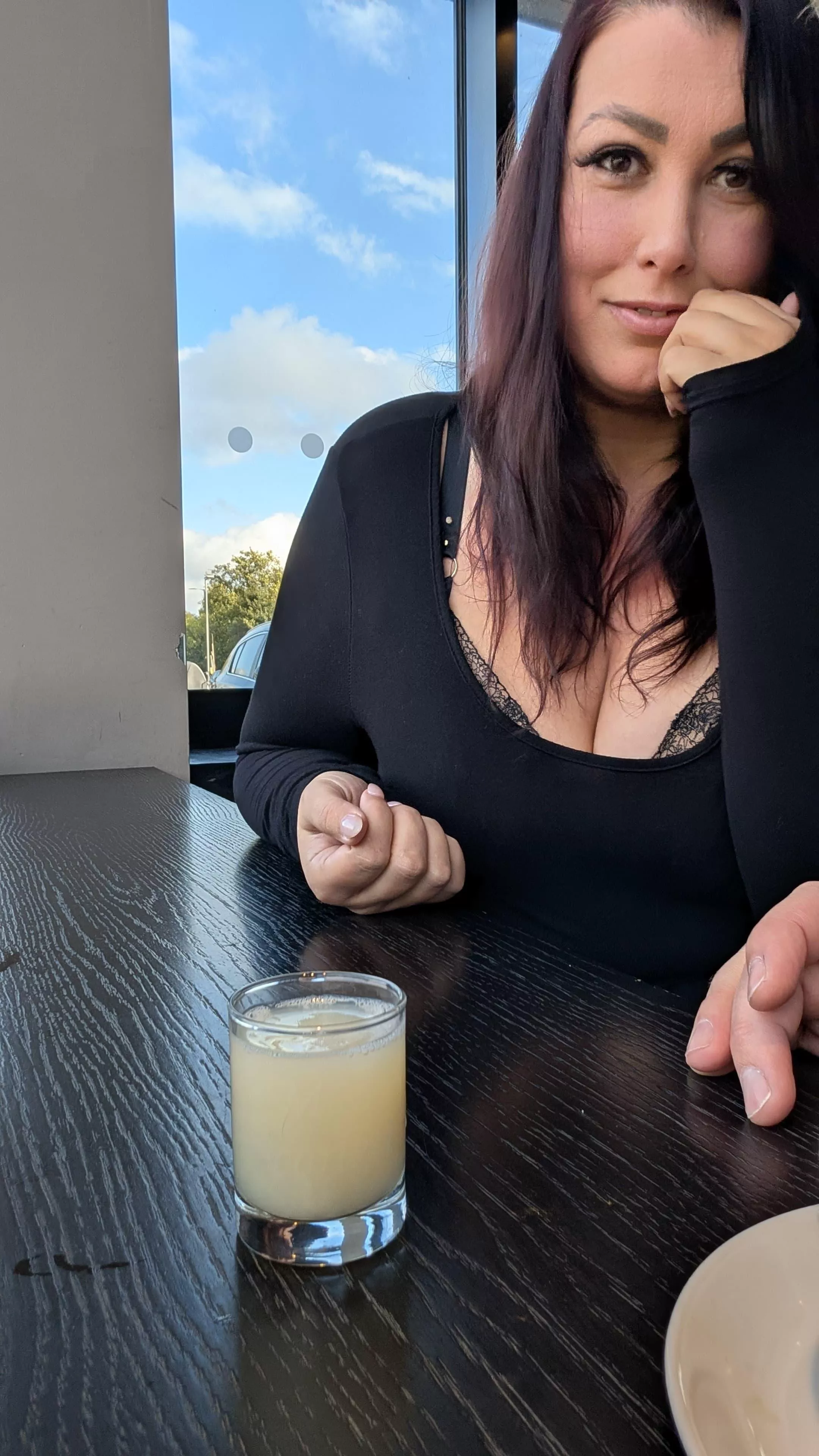 Drank some saved cum at a coffee shop earlier from a guy I met at my last bukkake/gokkun event 