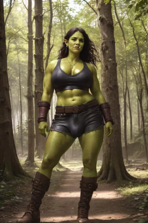 Futa orc in the forest
