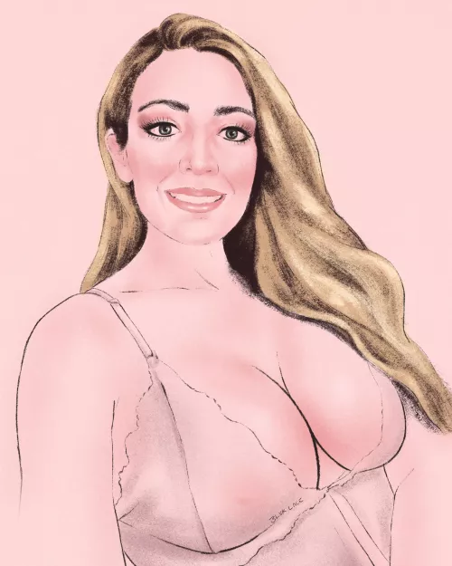 Hair flowing like golden water. portrait of u/ naughtynurse31415. By me