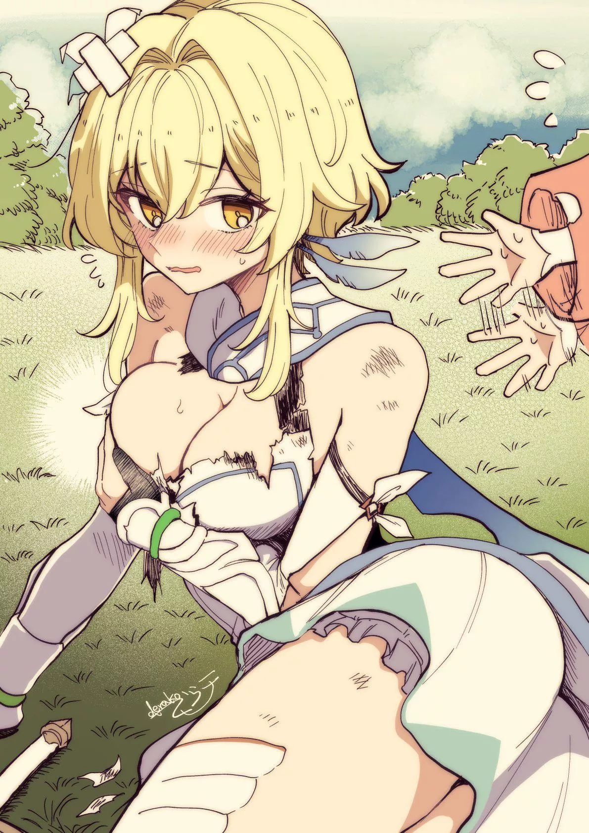 Lumine after a tough fight