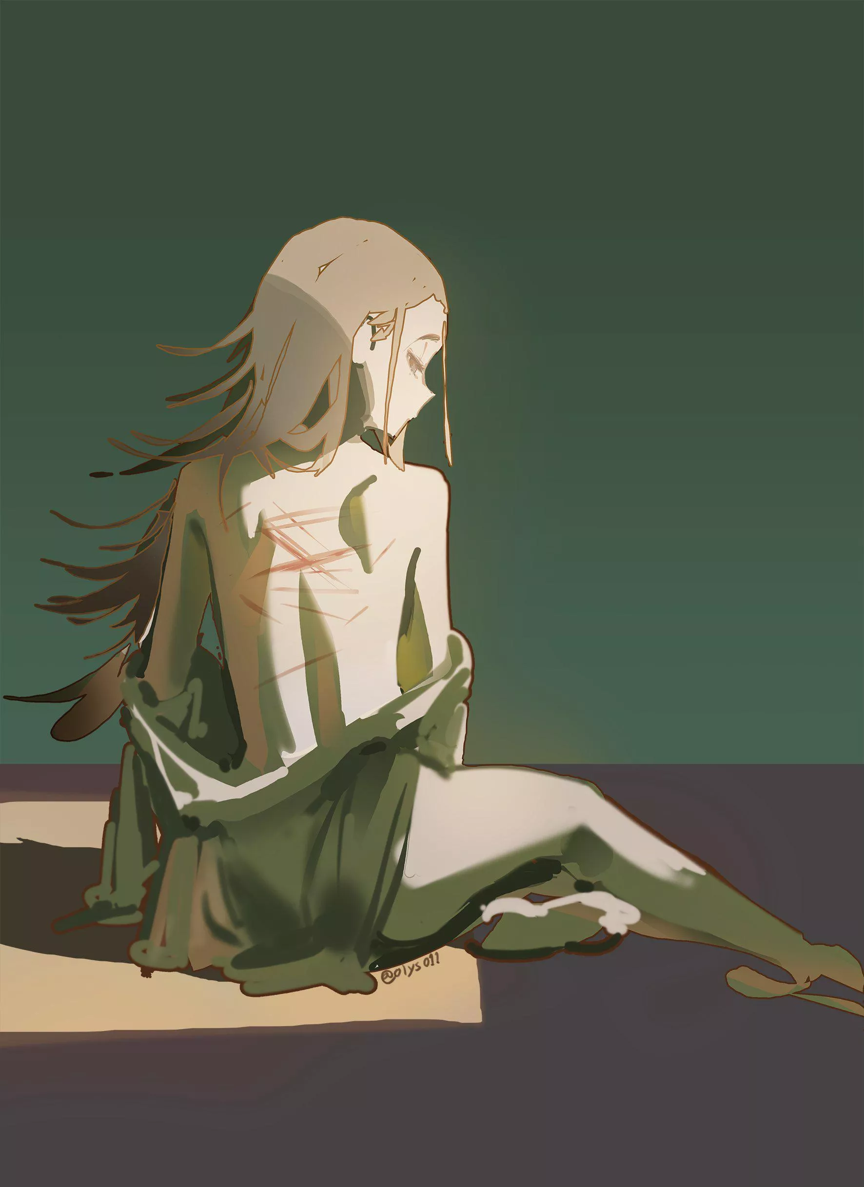 Oh to be able to cover a pretty girl with scars..