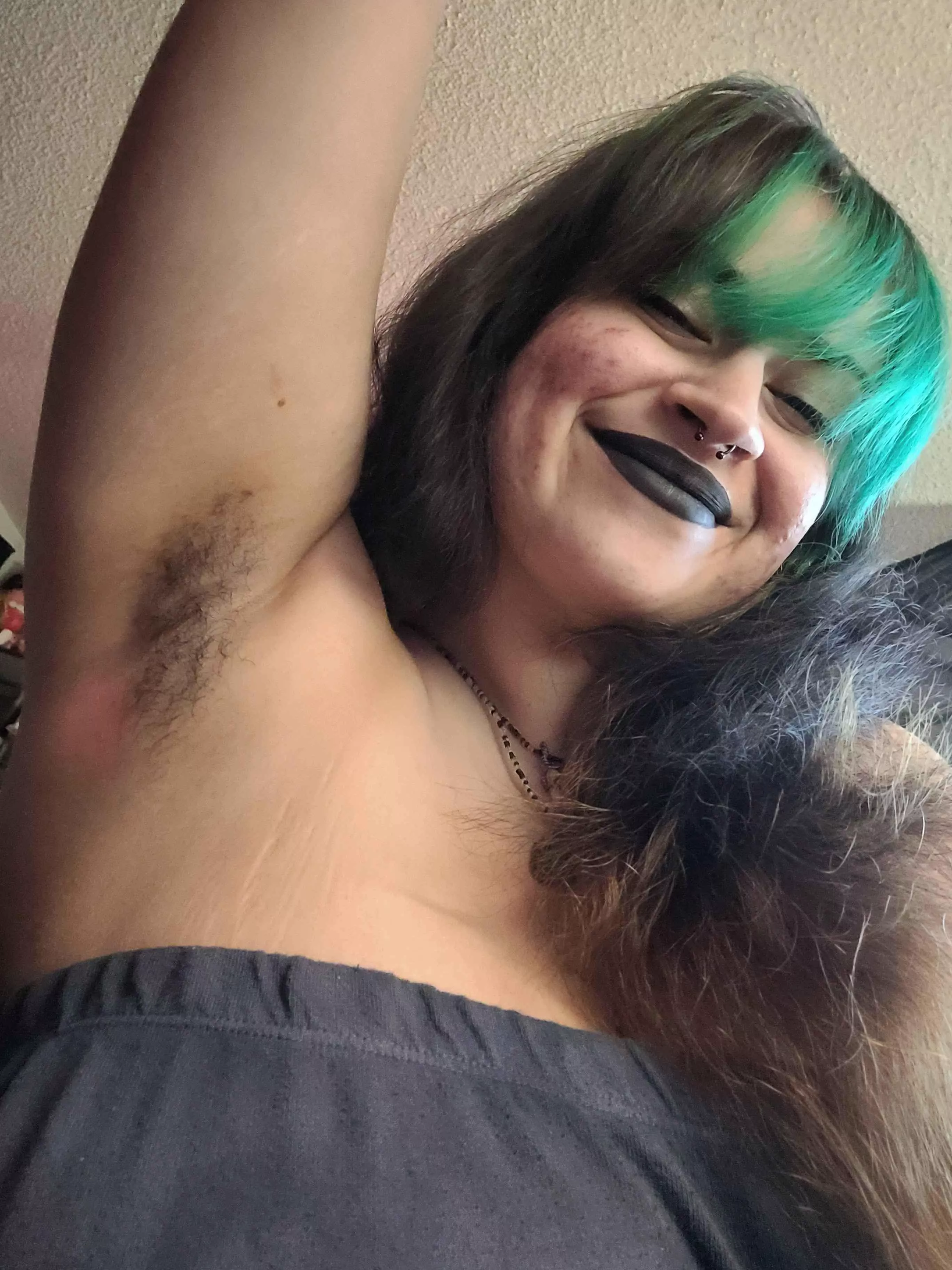 The carpet matches the drapes :P 