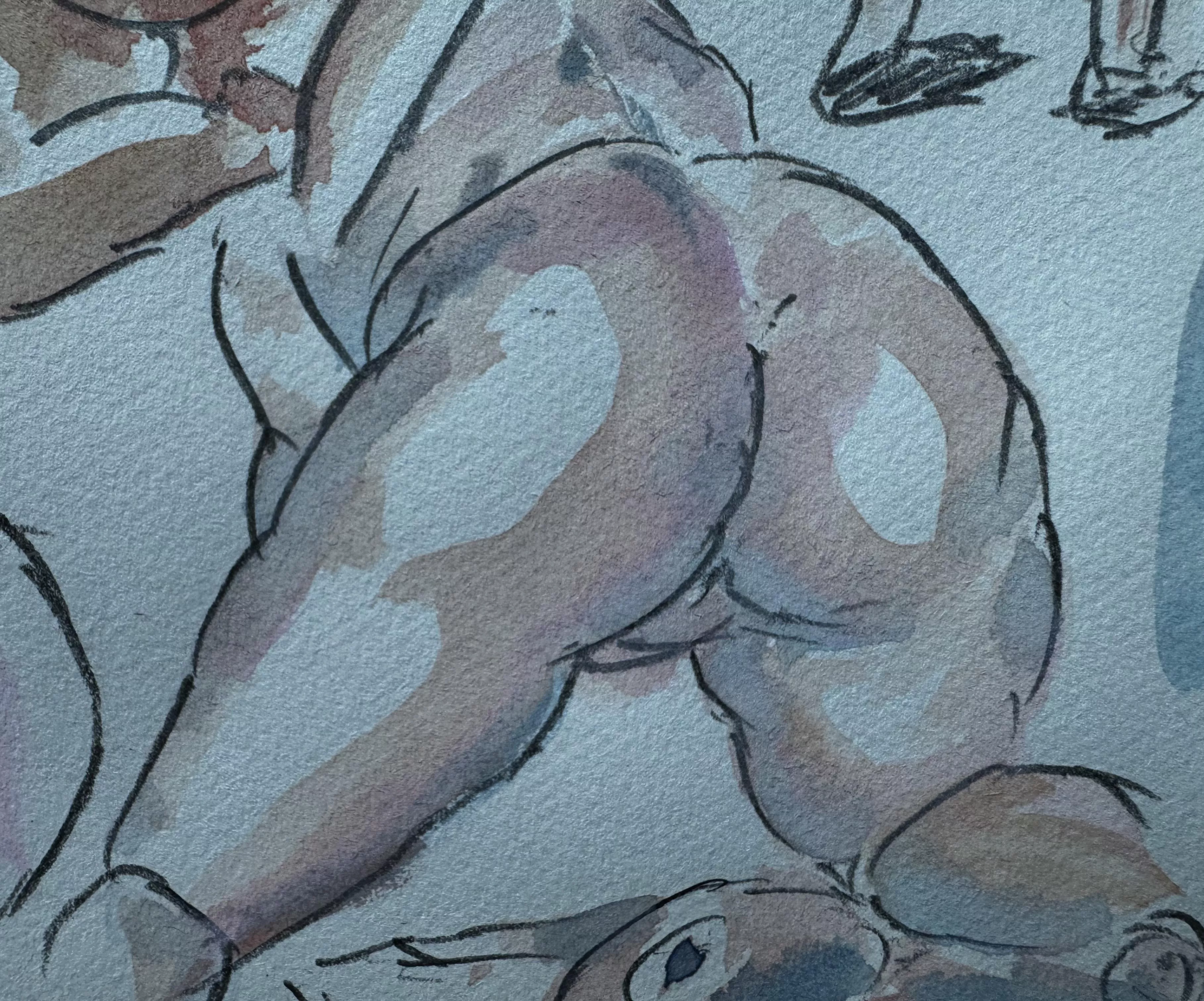 View from the back, watercolor