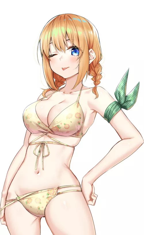 Yotsuba Showing Off Her Body In A Floral Bikini 
