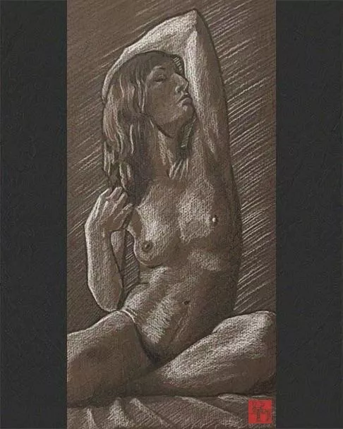 Beautiful Soul - Derwent lightfast on Murano toned paper by me