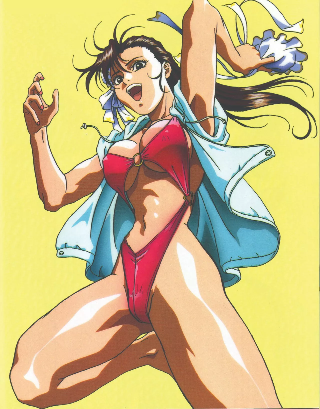Chun-Li in a one-piece bikini